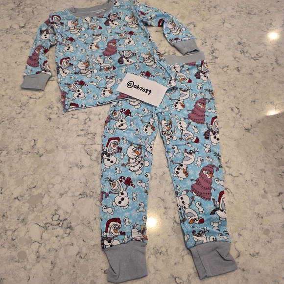 Boutique Bamboo Frozen Olaf Themed Blue Toddler Pajamas Size 12-18 Months NEW! - Picture 1 of 10